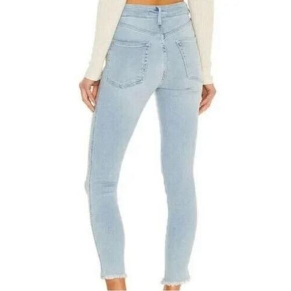 Free People NWT We The Free High Rise Jegging in Havana Blue Size 26 Frayed Hem - Picture 2 of 10